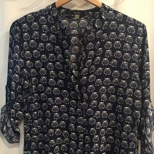 Long sleeve owl print blouse